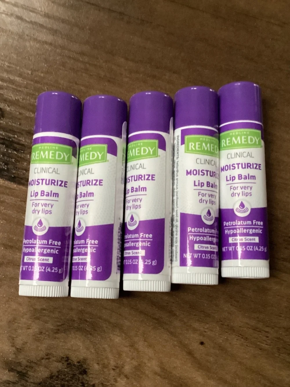 Medline Remedy Clinical Moisturize Lip Balm Citrus Scent 5 Pack